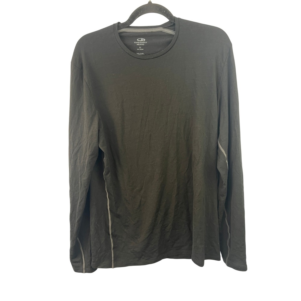 Icebreaker Merino Wool Black Long Sleeve Baselayer SzXL Outdoors Camping Hiking